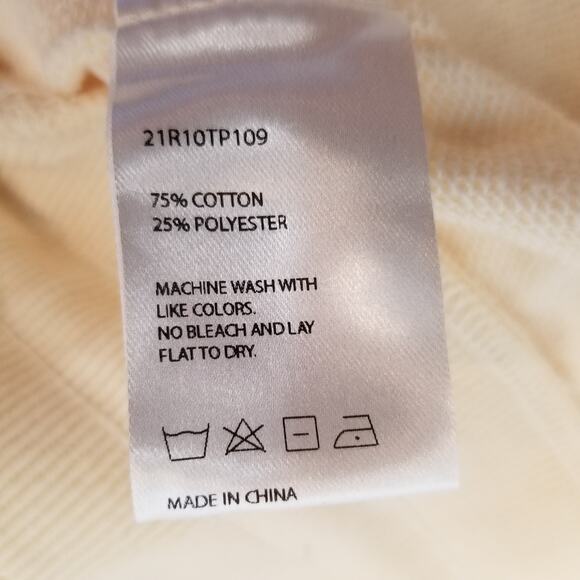 Nap Loungewear Women's Cream Mock Neck Drawstring Hem Sweatshirt Size Large - Picture 9 of 9